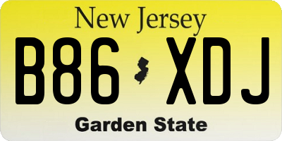NJ license plate B86XDJ