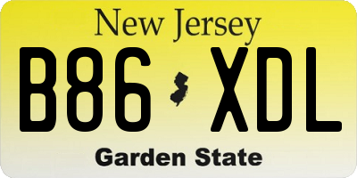 NJ license plate B86XDL