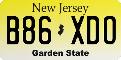 NJ license plate B86XDO