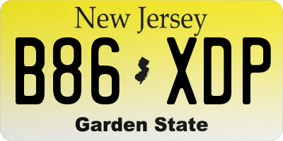 NJ license plate B86XDP