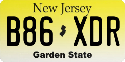 NJ license plate B86XDR