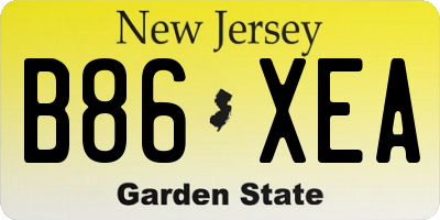 NJ license plate B86XEA