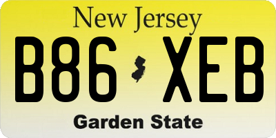 NJ license plate B86XEB