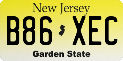 NJ license plate B86XEC