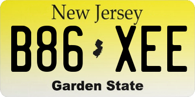 NJ license plate B86XEE