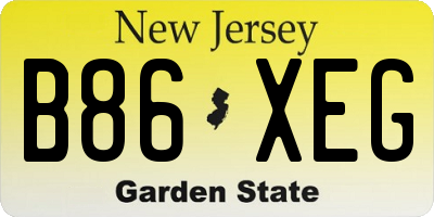 NJ license plate B86XEG
