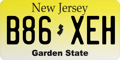 NJ license plate B86XEH