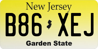 NJ license plate B86XEJ