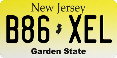 NJ license plate B86XEL