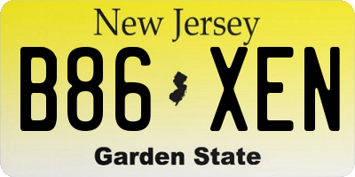 NJ license plate B86XEN