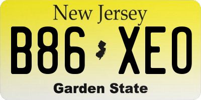 NJ license plate B86XEO