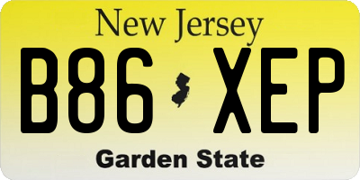 NJ license plate B86XEP