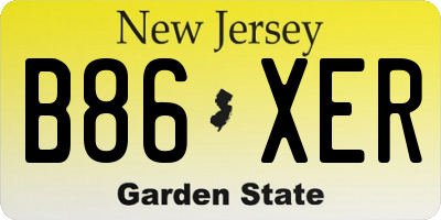 NJ license plate B86XER
