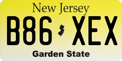 NJ license plate B86XEX