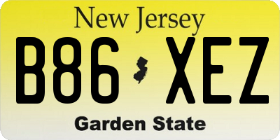 NJ license plate B86XEZ