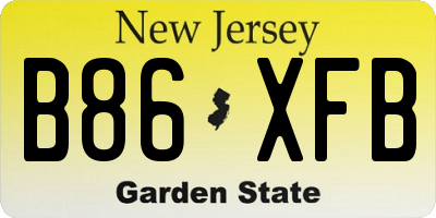 NJ license plate B86XFB