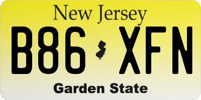 NJ license plate B86XFN