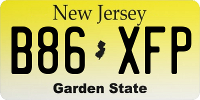 NJ license plate B86XFP