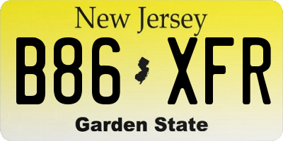 NJ license plate B86XFR