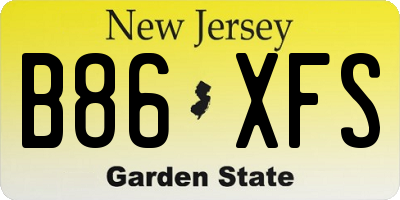 NJ license plate B86XFS