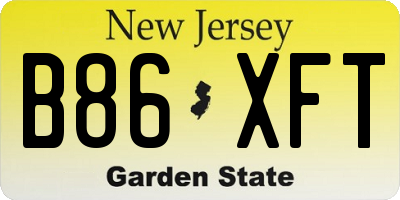 NJ license plate B86XFT