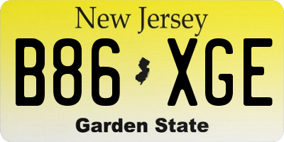 NJ license plate B86XGE