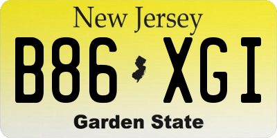 NJ license plate B86XGI