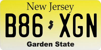 NJ license plate B86XGN