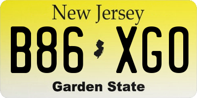 NJ license plate B86XGO
