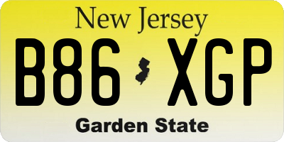NJ license plate B86XGP