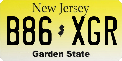 NJ license plate B86XGR