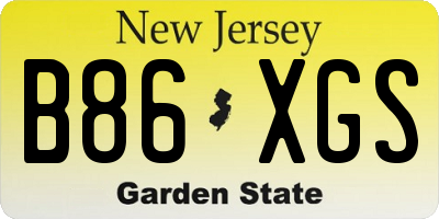 NJ license plate B86XGS