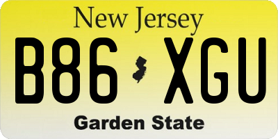 NJ license plate B86XGU