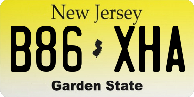 NJ license plate B86XHA