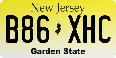 NJ license plate B86XHC