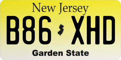 NJ license plate B86XHD
