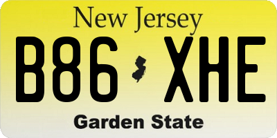 NJ license plate B86XHE