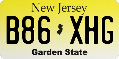 NJ license plate B86XHG