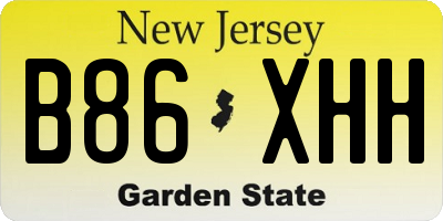 NJ license plate B86XHH