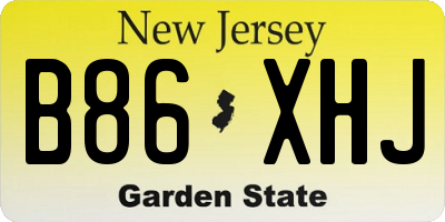 NJ license plate B86XHJ
