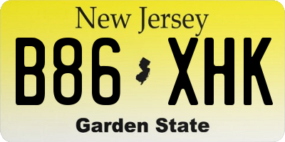 NJ license plate B86XHK