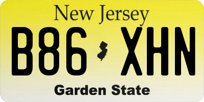 NJ license plate B86XHN