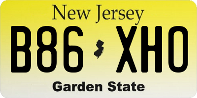 NJ license plate B86XHO