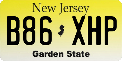 NJ license plate B86XHP