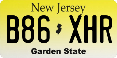 NJ license plate B86XHR