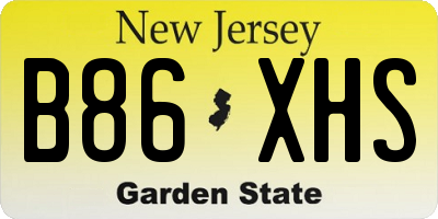 NJ license plate B86XHS