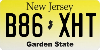 NJ license plate B86XHT