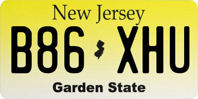 NJ license plate B86XHU