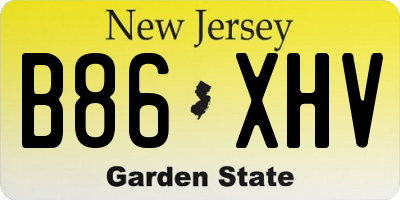 NJ license plate B86XHV