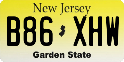 NJ license plate B86XHW